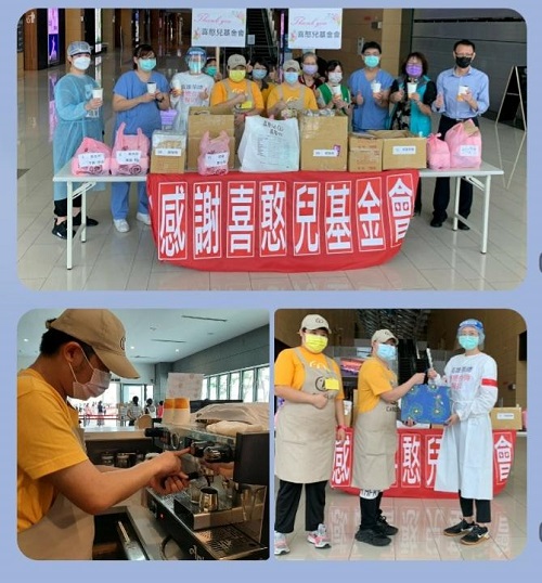 喜憨兒親送自製咖啡及月餅 感謝施打站醫護人員