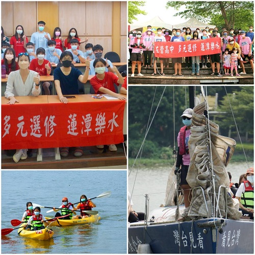 左營高中「蓮潭樂水」課程 學生在蓮池潭上體驗水上獨木舟、龍舟與帆船