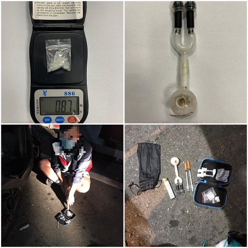 未戴口罩遭警盤查 拿證件時包包內毒品卻意外露餡，辯稱「是食鹽水啦！」 當場遭警查獲送辦