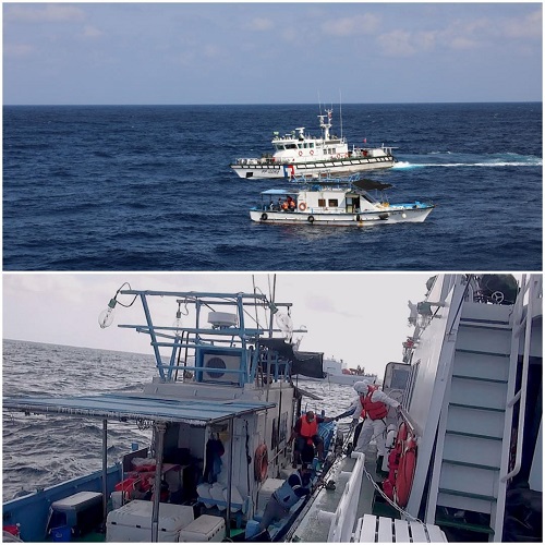 滿○8號漁船破裂進水 海巡安平艦趕赴馳援