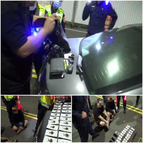 遇檢點就迴轉 自小客深夜攜刀又藏毒 難逃苓雅警路檢查緝