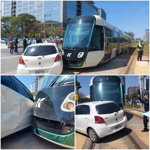 輕軌列車今年第6件事故 台鋁路口遭汽車擦撞1