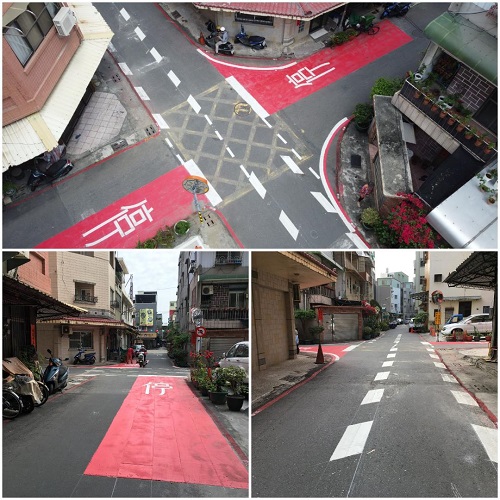 為提升無號誌化路口交通安全 交通局試辦設置路口減速區 宣導幹支道「停」「慢」路權引導用路人減速慢行