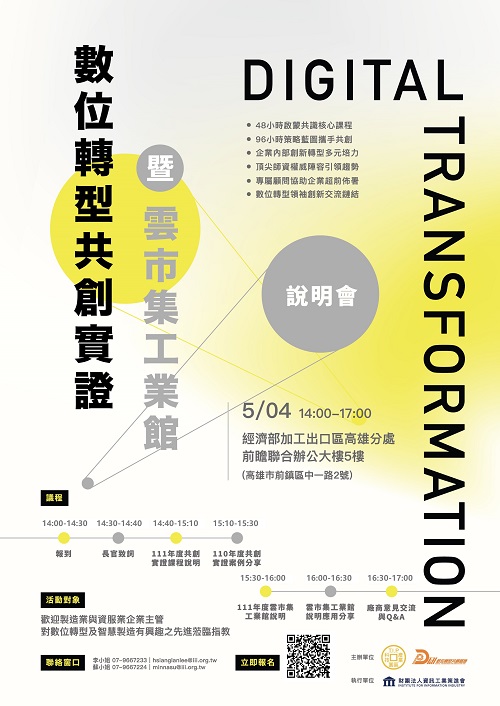 科技產業園區助南部傳產數位轉型 全國首創「數位轉型共創實證課程」招生中！1