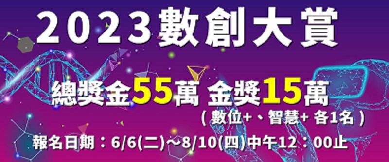 2023數創大賞競賽等你來挑戰 總獎金55萬元！