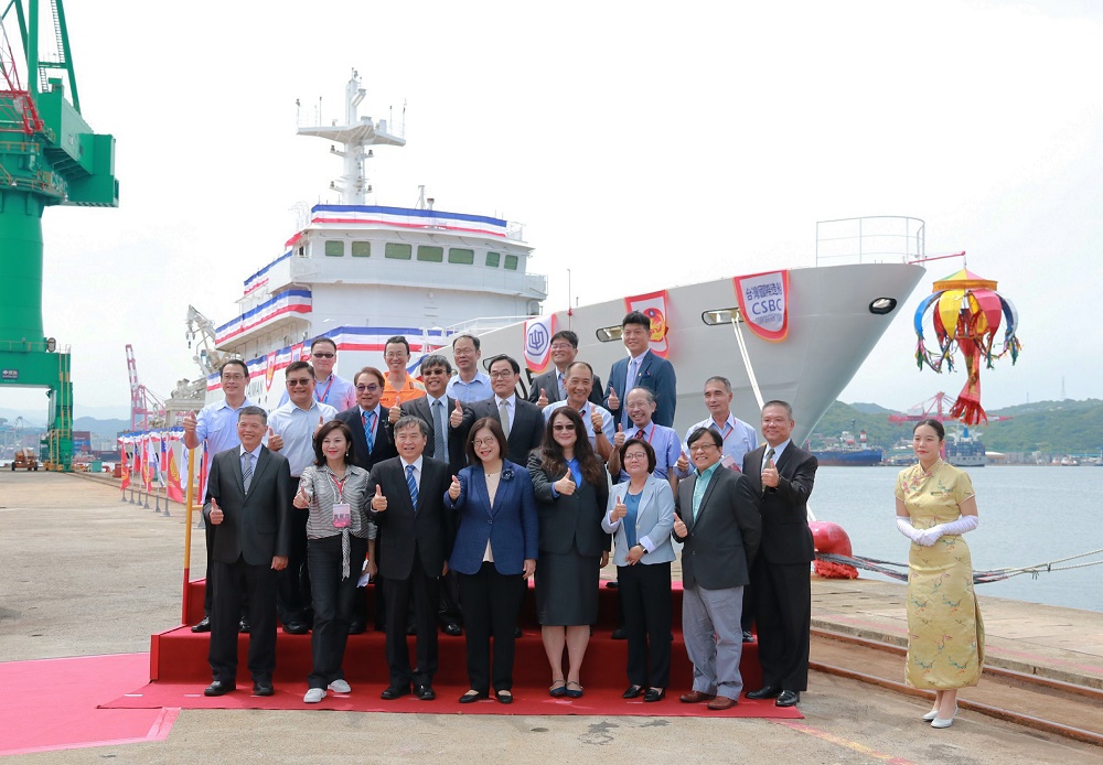 台船公司承造海巡署艦隊分署 100噸級巡防救難艇PP-10086交船暨 第3艘巡防艦「連江艦」命名下水聯合典禮