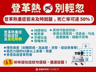 高雄市本土登革熱+14 左營區青雲宮市集（新上、新中、新下里）即日起解除防疫管制1