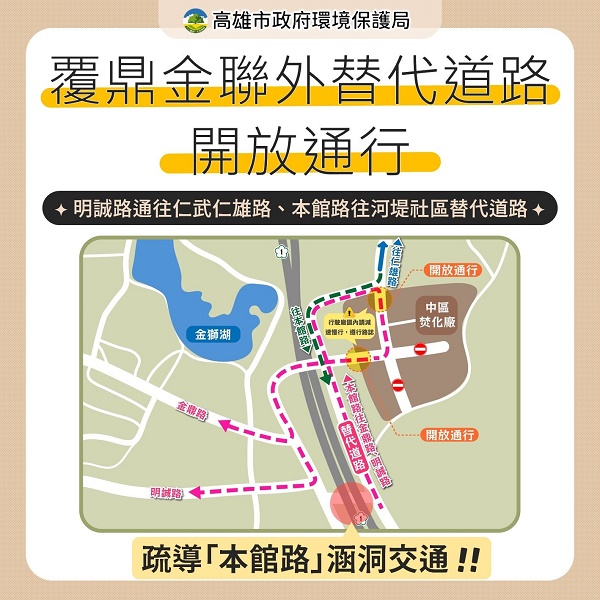 三民、鳥松、仁武交通新動脈 覆鼎金連外替代道路開通