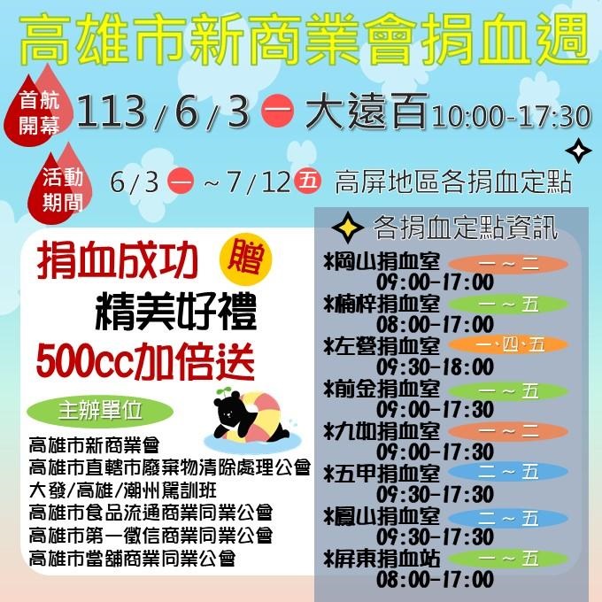 【捐血有你！愛不止息】南部地區血液庫存緊張 高雄市新商業會聯合五大公會團體號召民眾捐血1