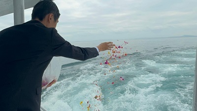 殯葬管理處 113年6月5日舉辦聯合海葬 27位亡者參加1