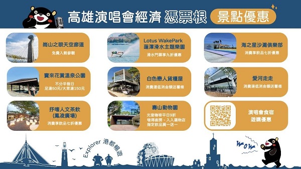 高雄演唱會經濟續發威 86家旅宿業者推優惠 高旅網「演唱會經濟專區」 整合食宿遊購樂優惠1