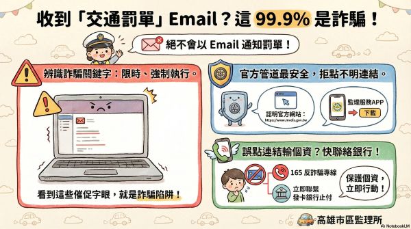高雄市區監理所提醒：善用「監理服務APP」防詐騙1