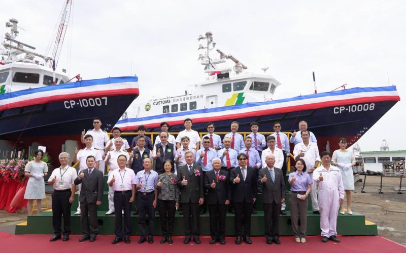 台船公司承造財政部關務署100噸級巡緝艇2艘命名暨下水典禮