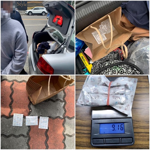 駕駛忘了藏毒在後車廂，一開車廂立馬遭眼尖員警查獲三包毒咖啡包，當場遭逮送辦！1