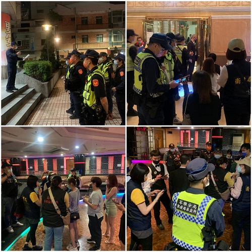 苓雅警執行特種娛樂場所防疫稽查 確保業者顧客嚴格遵守防疫措施1