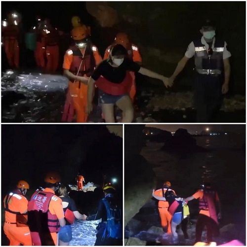 科大學生受困柴山秘境海岸，海巡警消即刻救援1