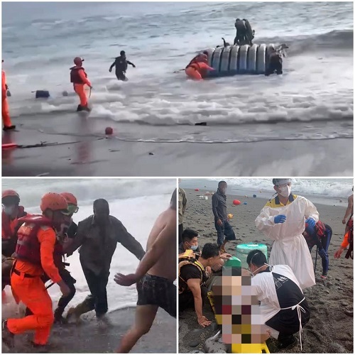 膠筏遭大浪衝擊翻覆 海巡及警消合力救援