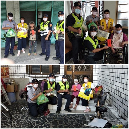 東港警聯手志工及善心人士 中秋送暖關懷弱勢1