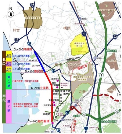 新台17線南段主要計畫變更案經內政部都委會審議通過 預計115年底全線通車1