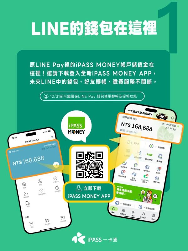 一卡通與LINE平台深度合作 下載iPASS MONEY APP 讓LINE中錢包、轉帳、繳費服務不間斷1