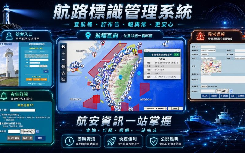 航路標識管理系統正式上線 整合航安資訊，提升航行安全服務效能1