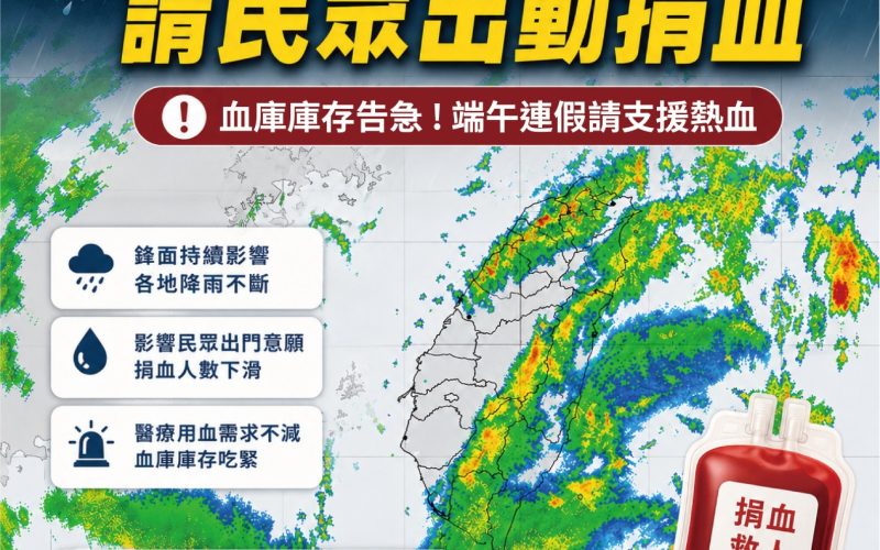 連日大雨重創血庫 南部醫療用血亮紅燈1